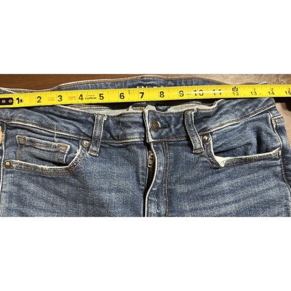 American Eagle Real Good Jeans Women Size 6 Stretch Denim Medium Wash Raw Hem - Picture 7 of 9